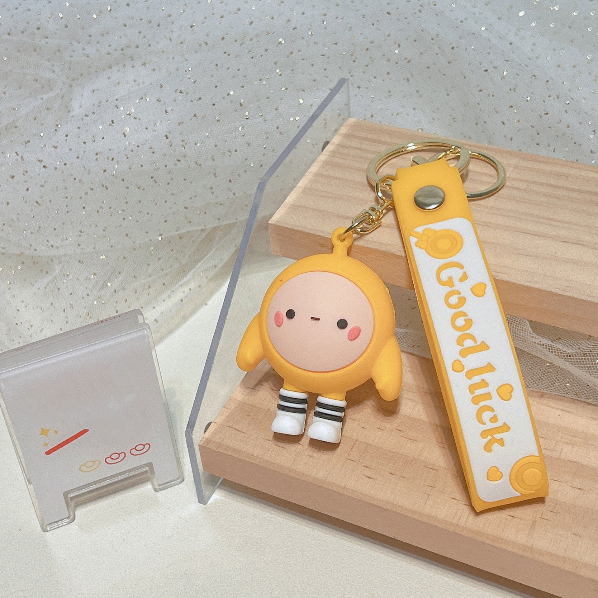Egg Yolk Party Doll Keychain Pendant For Boys Bag Accessories