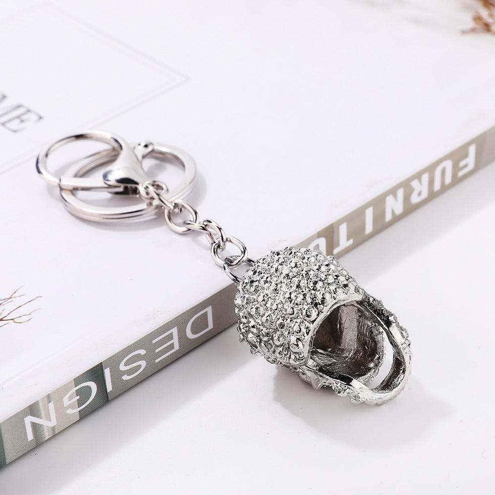 Rhinestone Metal Skull Keychain Bag Pendant Men Car Pendant