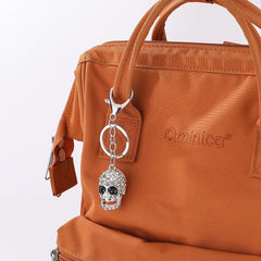 Rhinestone Metal Skull Keychain Bag Pendant Men Car Pendant