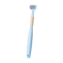 Kids 3-Sided Toothbrush Soft Bristle Deep Oral Cleaning Tongue Scraper Oral Care