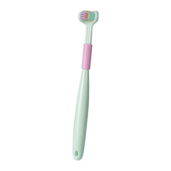Kids 3-Sided Toothbrush Soft Bristle Deep Oral Cleaning Tongue Scraper Oral Care