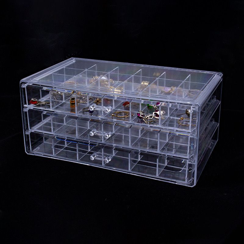 Transparent Jewelry Box Earrings Beaded Necklace Storage Display Box