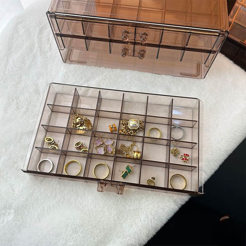 Transparent Jewelry Box Earrings Beaded Necklace Storage Display Box