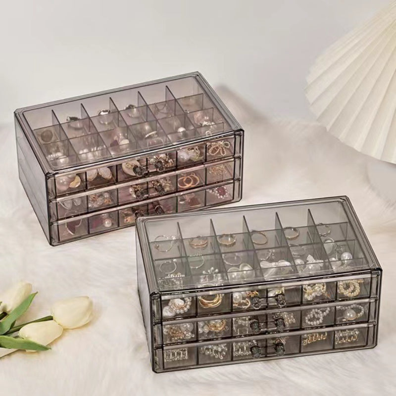 Transparent Jewelry Box Earrings Beaded Necklace Storage Display Box