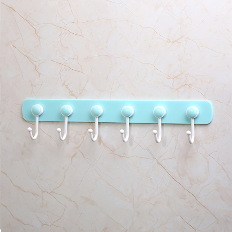 Kitchen Wall Storage Rack Holder with 6 Hooks Towel Rag Hook Hanger