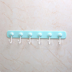 Kitchen Wall Storage Rack Holder with 6 Hooks Towel Rag Hook Hanger