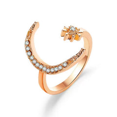 Star Moon Ring Charming Opening Minimalism