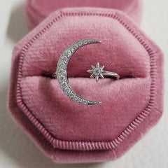 Star Moon Ring Charming Opening Minimalism
