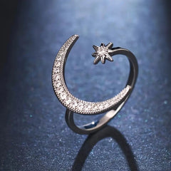 Star Moon Ring Charming Opening Minimalism