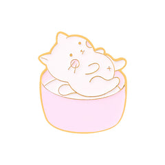 Cartoon Animal Alloy Brooch Overlapping Cat Enamel Badge for Kids