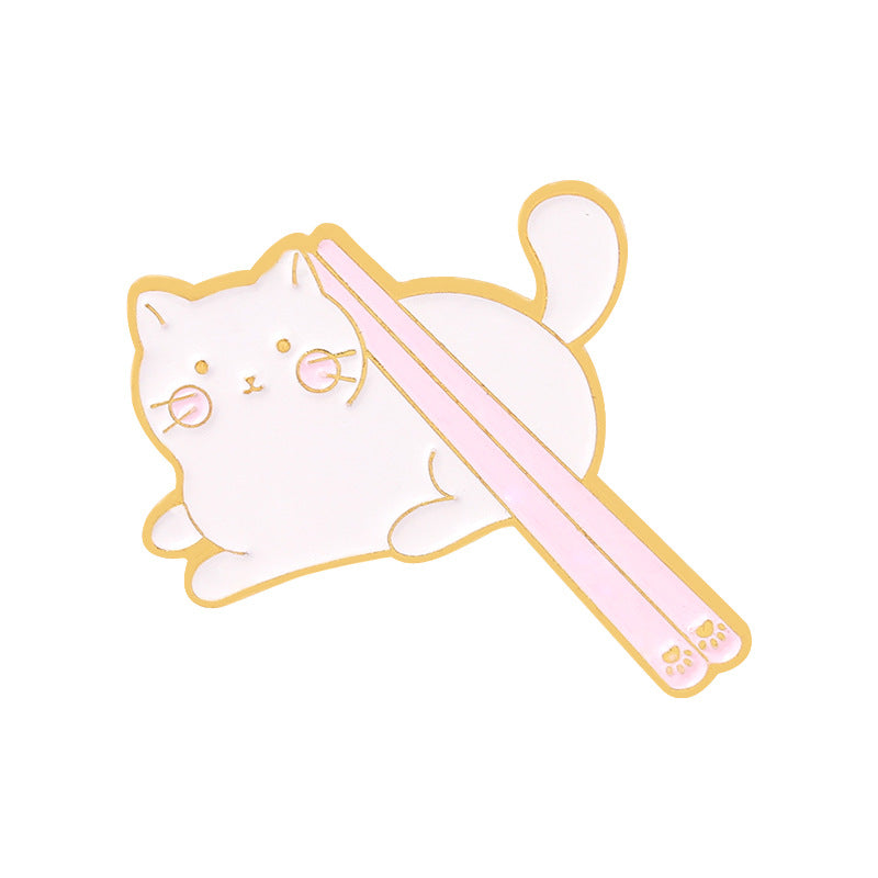 Cartoon Animal Alloy Brooch Overlapping Cat Enamel Badge for Kids