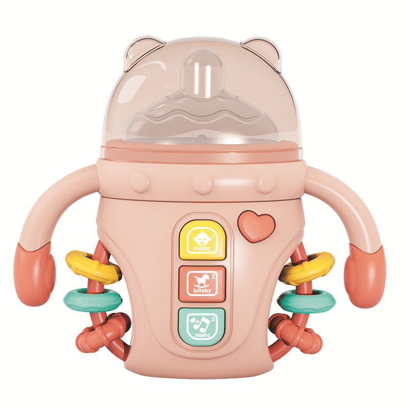 Montessori Baby Bottle Sensory Teething Toy with Rattles