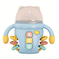 Montessori Baby Bottle Sensory Teething Toy with Rattles
