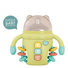 Montessori Baby Bottle Sensory Teething Toy with Rattles