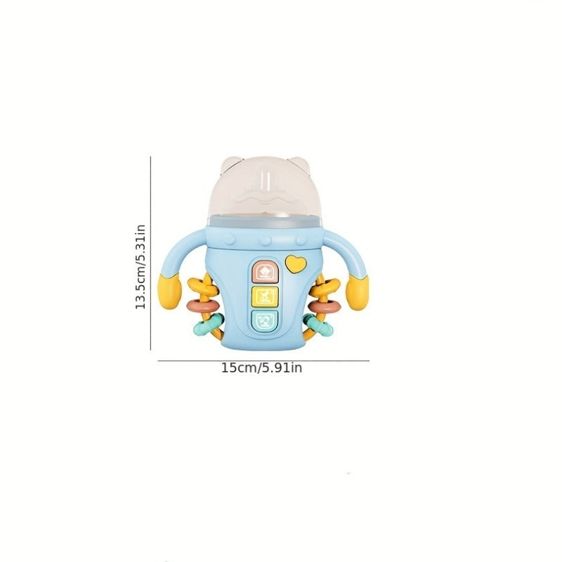Montessori Baby Bottle Sensory Teething Toy with Rattles