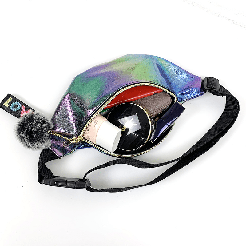 Rainbow Laser Waist Bag Colorful Fanny Pack Crossbody Bag