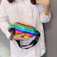 Rainbow Laser Waist Bag Colorful Fanny Pack Crossbody Bag