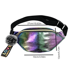 Rainbow Laser Waist Bag Colorful Fanny Pack Crossbody Bag