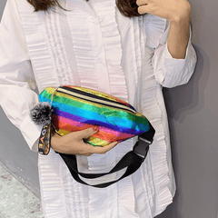 Rainbow Laser Waist Bag Colorful Fanny Pack Crossbody Bag