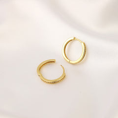 Geometric Round Copper Zircon Earrings - Party Jewelry Gift