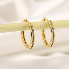 Geometric Round Copper Zircon Earrings - Party Jewelry Gift