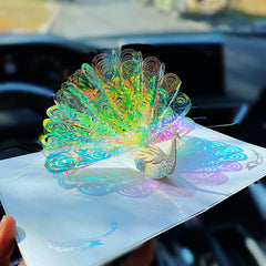3D Peacock Greeting Card Creative Birthday Christmas Universal Blessing