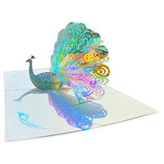 3D Peacock Greeting Card Creative Birthday Christmas Universal Blessing