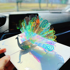 3D Peacock Greeting Card Creative Birthday Christmas Universal Blessing