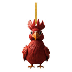Rooster Christmas Tree Pendants Acrylic Hanging Ornament