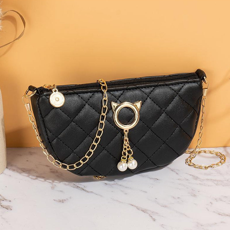 Girls Argyle Shoulder Bag Crossbody Bag Dumpling Bag Coin Purse