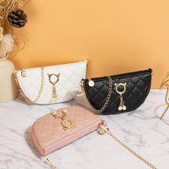 Girls Argyle Shoulder Bag Crossbody Bag Dumpling Bag Coin Purse