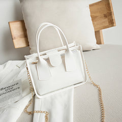 Girls Transparent Small Crossbody Bag with Chain Jelly Bag Clutch Bag