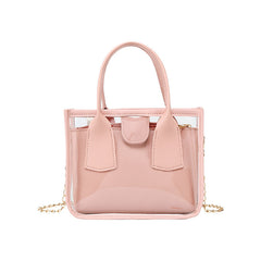Girls Transparent Small Crossbody Bag with Chain Jelly Bag Clutch Bag