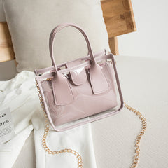 Girls Transparent Small Crossbody Bag with Chain Jelly Bag Clutch Bag