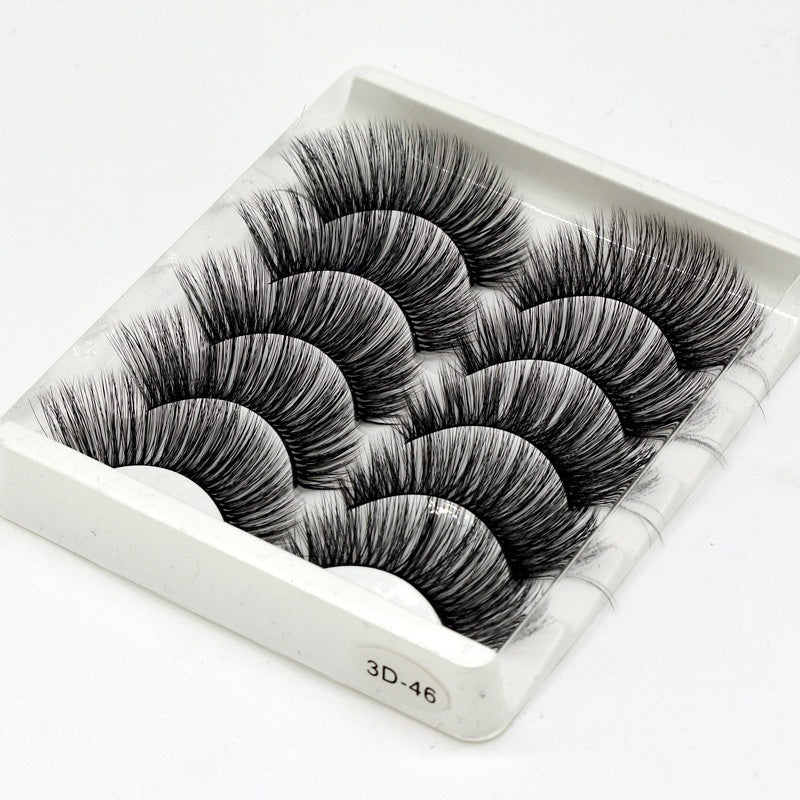 5 Pairs 3D Mink Hair False Eyelashes Wispy Fluffy Long Lashes
