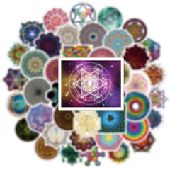 53pcs Sacred Geometry Vinyl Waterproof Stickers for Water Bottle Laptop Phone