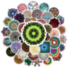 53pcs Sacred Geometry Vinyl Waterproof Stickers for Water Bottle Laptop Phone