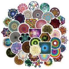 53pcs Sacred Geometry Vinyl Waterproof Stickers for Water Bottle Laptop Phone