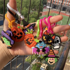 Halloween Keychain Pumpkin Cat Hat Witch Key Chain Bag Handbag Decor