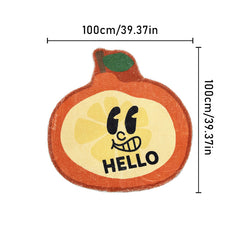 Fruit Pattern Faux Cashmere Rug Soft Fluffy Carpet Non-slip