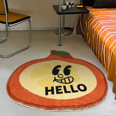 Fruit Pattern Faux Cashmere Rug Soft Fluffy Carpet Non-slip