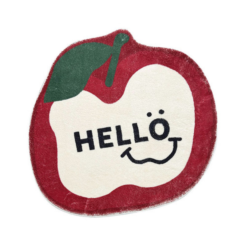 Fruit Pattern Faux Cashmere Rug Soft Fluffy Carpet Non-slip