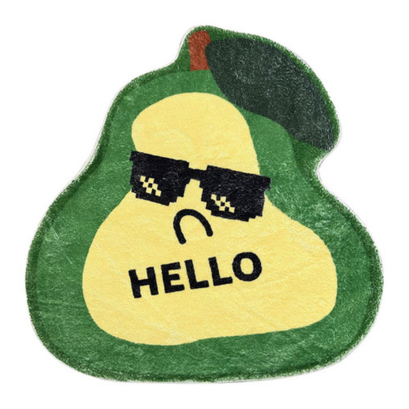 Fruit Pattern Faux Cashmere Rug Soft Fluffy Carpet Non-slip