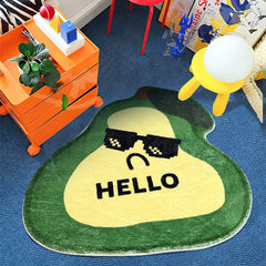 Fruit Pattern Faux Cashmere Rug Soft Fluffy Carpet Non-slip