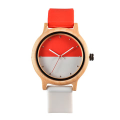 Round Wooden Quartz Watch for Kids