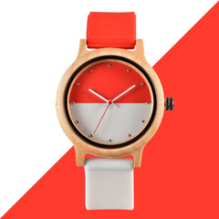 Round Wooden Quartz Watch for Kids