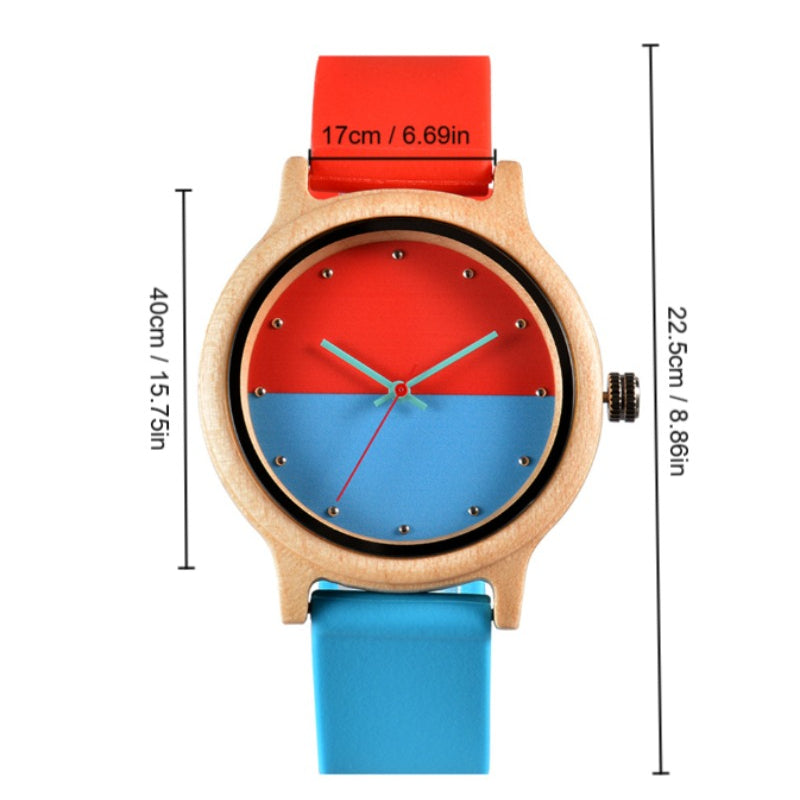 Round Wooden Quartz Watch for Kids