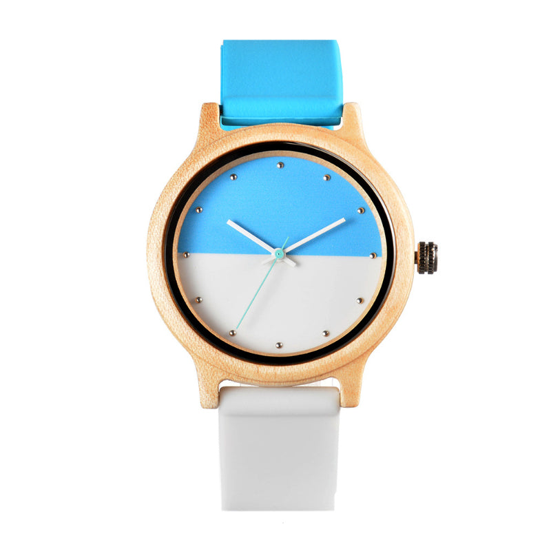 Round Wooden Quartz Watch for Kids