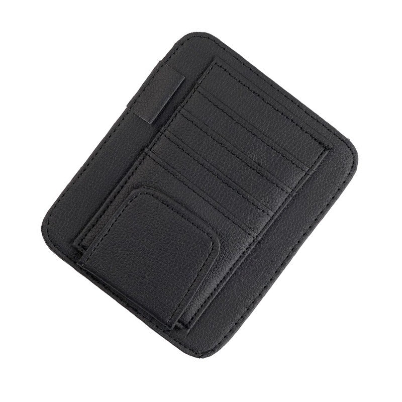 Car Sun Visor Storage Card Document Storage Bill Clip Car PU Multifunctional