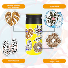 50pcs Leopard Print Stickers Vinyl Waterproof for Laptop Water Bottles Phone